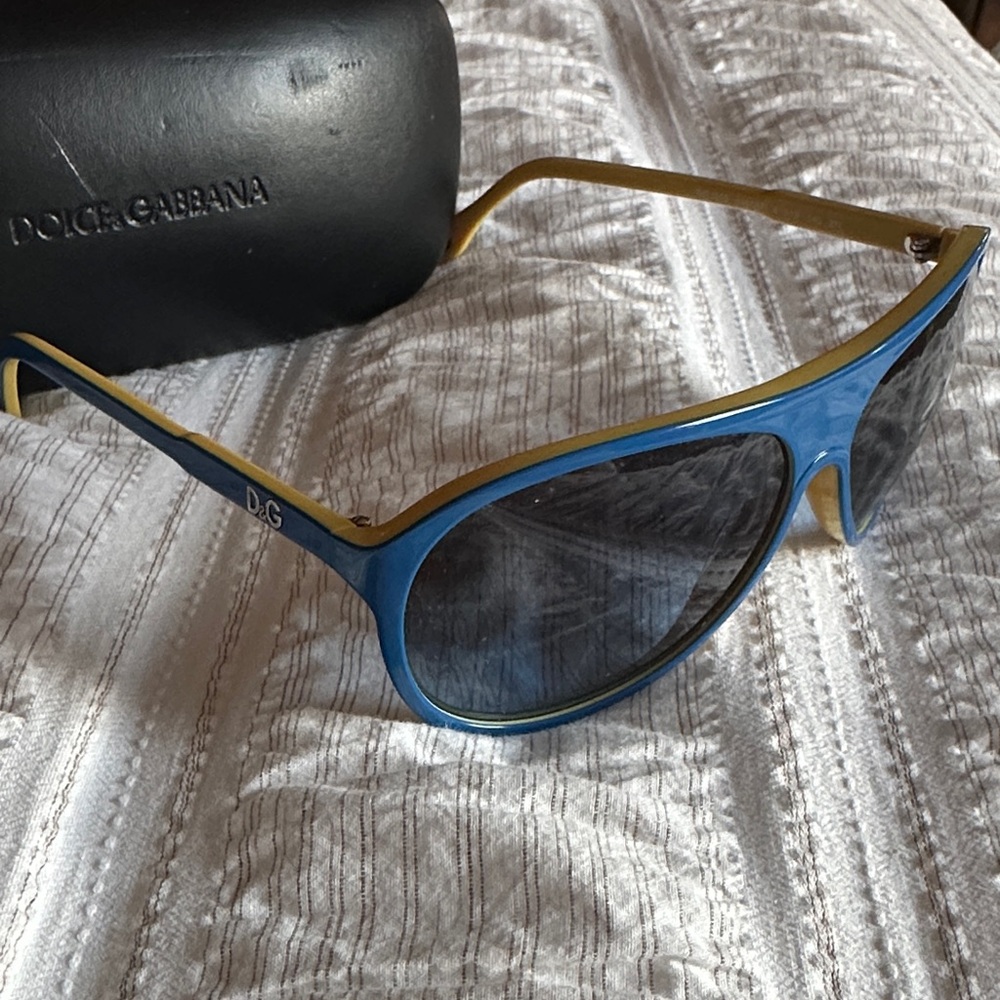 Dolce & Gabbana Blue and Gold Frame Sunglasses